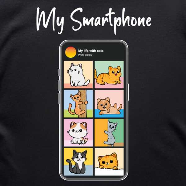 Smartphone With Cats | T-shirt – Image 3