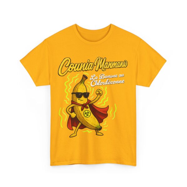 Un T-shirt jaune Counia Manmanw, la banane au chlordéconne